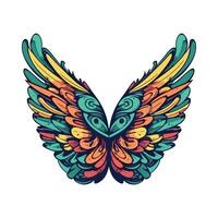Colorful wings with a colorful pattern on them vector