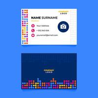 Abstract Geometric Name Card Design with Connected Rounded Square Pattern vector
