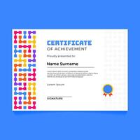 Abstract Geometric Certificate Design with Connected Rounded Square vector