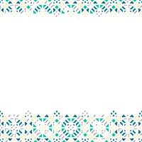 Turquoise Frame Design with Oriental Geometric Ornament Pattern vector