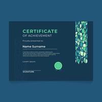 Abstract Geometric Mosaic Certificate with Crash Effect and Dark Theme vector
