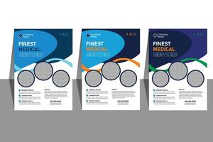 Medical Flyer template design for hospital services vector