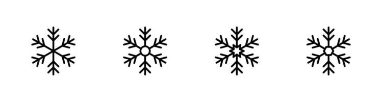 snowflake line icon set For Web and mobile apps vector