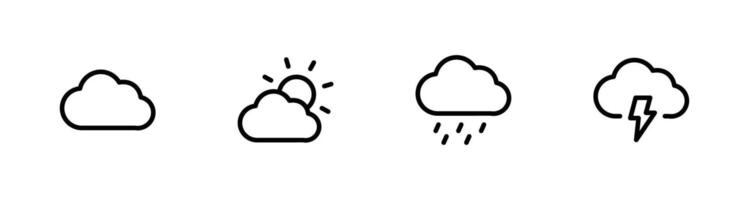 Weather icon set illustration for web, ui, and mobile apps vector