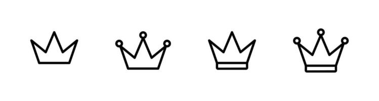 Crown icon set illustration for web, ui, and mobile apps vector