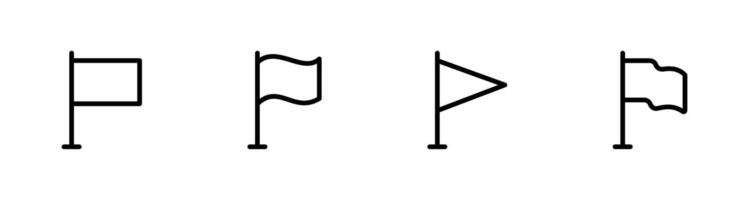 Set of flag line icon vector