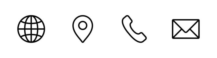 contact us icon set for web and mobile apps vector