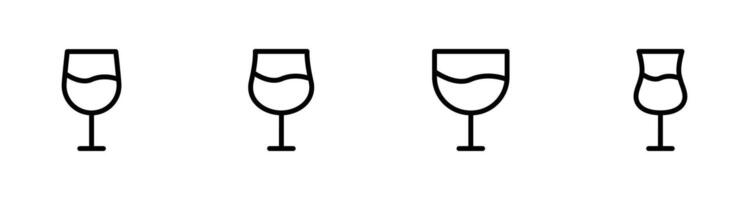 Wine Glass icon set For Web and mobile apps vector