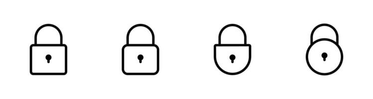 Lock icon set for web and mobile apps vector