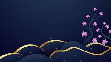 Wave background with tree for Loy Krathong Festival. vector