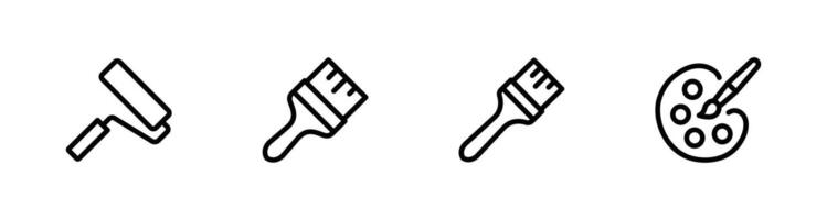 Set of Brushes and Painting icon For Web and mobile apps vector