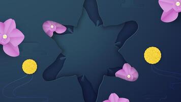 Loy Krathong Festival. Template design with paper cut style. vector