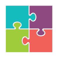 puzzle game pieces isolated icon illustration square design vector