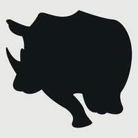 silhouette of a rhino on a white background vector