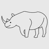 a rhino is shown in a line drawing vector