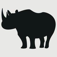 a rhino silhouette on a white background vector