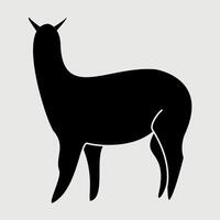alpaca silhouette on white background vector