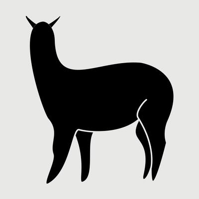 alpaca silhouette on white background