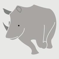 rhino running illustration vector