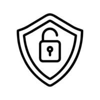 A black and white icon of a lock and key vector