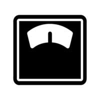 A black and white weight scale icon on a white background vector