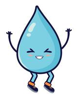 A cartoon character of a water drop with arms outstretched vector