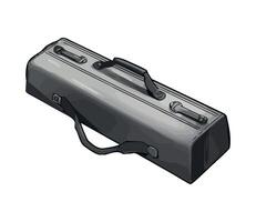 A black briefcase with handles on the side vector