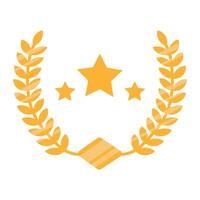 A star and laurel wreath icon vector