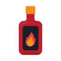 A bottle of ketchup with a flame on it vector