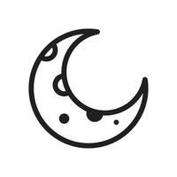 A black and white crescent with dots on it vector
