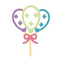 A colorful balloon with a bow on it vector