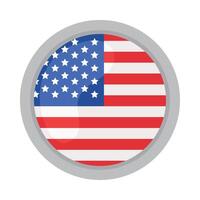 The american flag in a round button vector