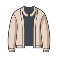 A jacket with a collar and a collarless shirt vector