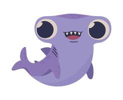 Cute cartoon shark illustration vector