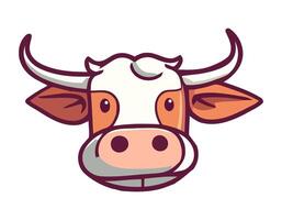 A cow head with horns on a white background vector
