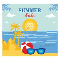 Summer shopping event. Flat modern illustration vector