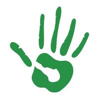 A green hand print on a white background vector