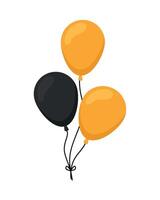 Black and yellow balloons on a white background vector