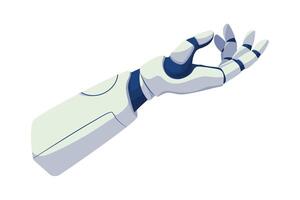 Robot hand with fingers extended, illustration on white background vector