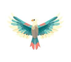 A colorful bird with wings spread out vector