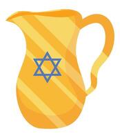 Jewish star of david in a jug vector