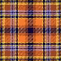 Tartan plaid check pattern texture. Seamless pattern. Fall Halloween design. Perfect for textile or print design. vector