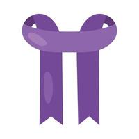 A purple ribbon on a white background vector
