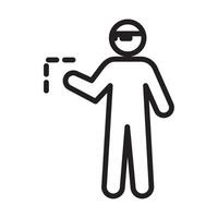 A man in a suit pointing to a line vector