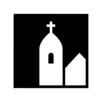 A black and white church icon on a white background vector