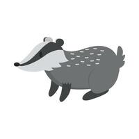Badger, cute animal illustration on white background vector