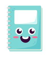 A cartoon notebook with a smiley face vector