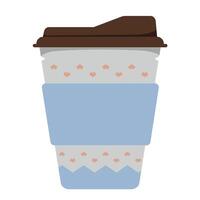 Coffee cup with lid and handle illustration vector