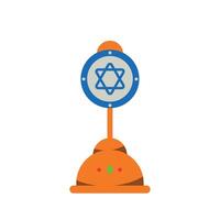 Jewish star of david on a clock icon illustration vector