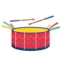 A colorful drum with two sticks on it vector